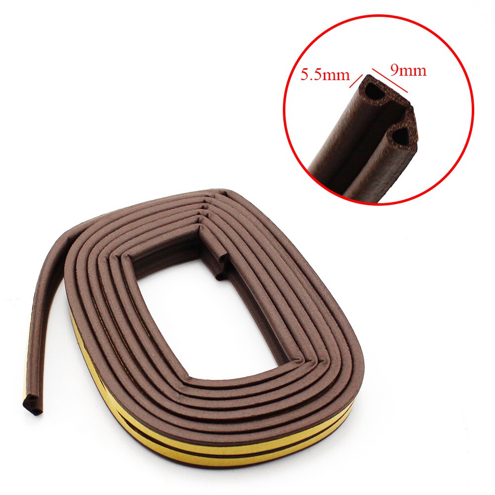 Junta de goma para puerta y ventana, tira de sellado insonorizada de 5M P, burlete de espuma de goma, ventanas, tira de colisión de puerta sellada: Brown(9x5.5)