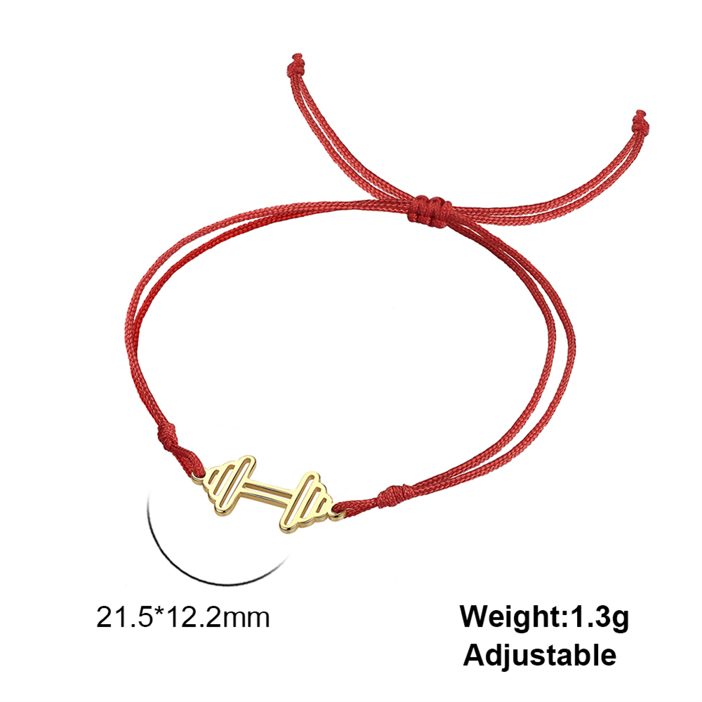 Cazador Esercizio sport battito cardiaco Bracciale con ciondolo con manubri per donna Gioielli in acciaio inossidabile 2025 Bracciale a catena con scatola a portata di mano: Oro-colore