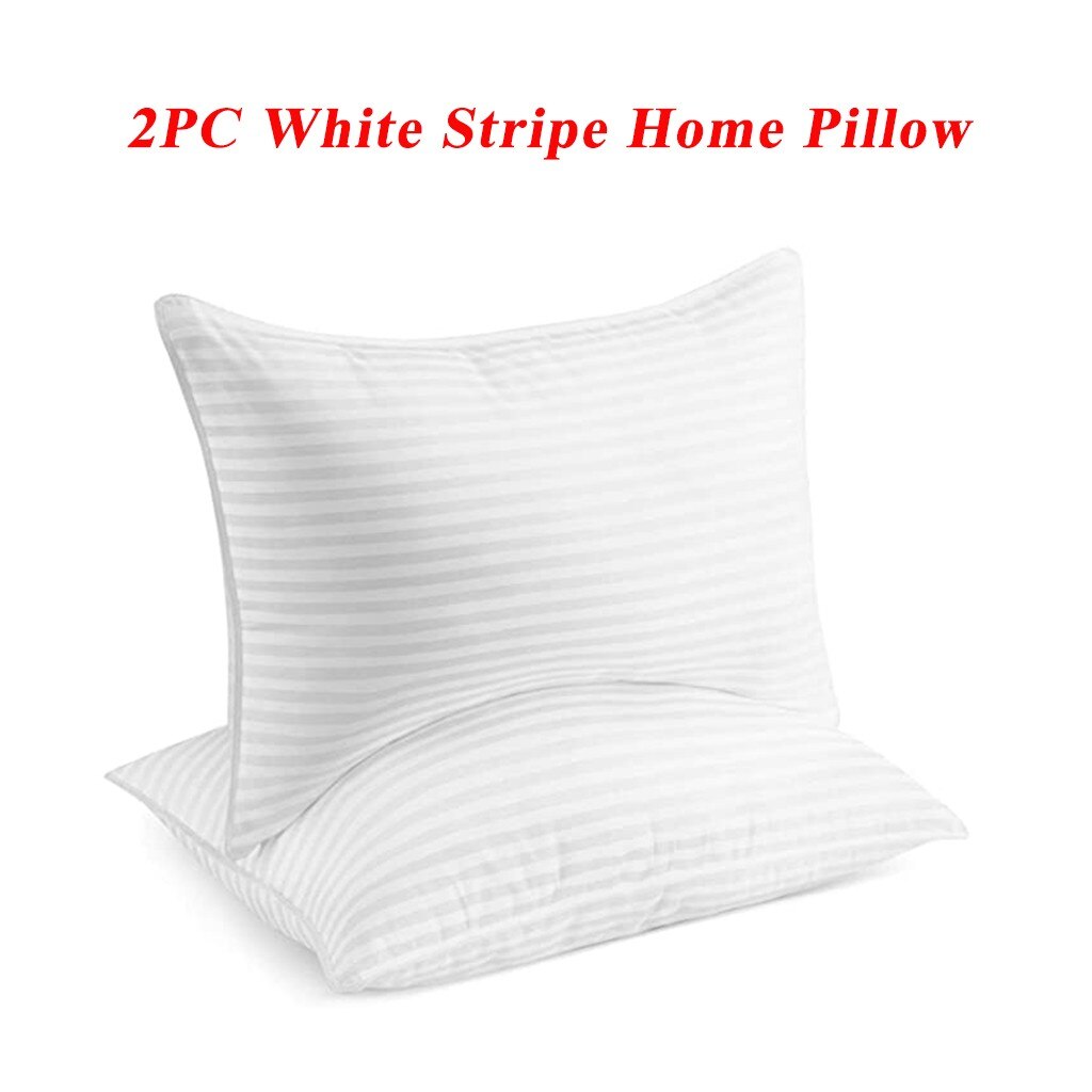 2Pc Kussen Cover Case Kussensloop Home Decor Witte Streep Standaard Slapen Beding Ergonomische Comfortabele Nek Zacht Kussen