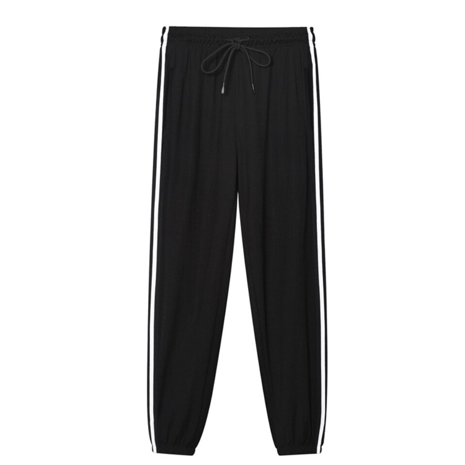 X Pantaloni Della Tuta per le Donne di Nylon Fresco Morbido Tre Strisce Jogging Donne Pantaloni Per Lo Sport Da Jogging Sport Jogger Sport Tuta Pantaloni: Black / XXL