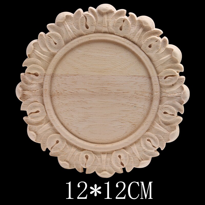 Solid Wood Decal Wood Carving European Round Patch Wood Carving Furniture Decoration Cabinet Door Cabinet Bed Flowers Wood Decal: B139-4