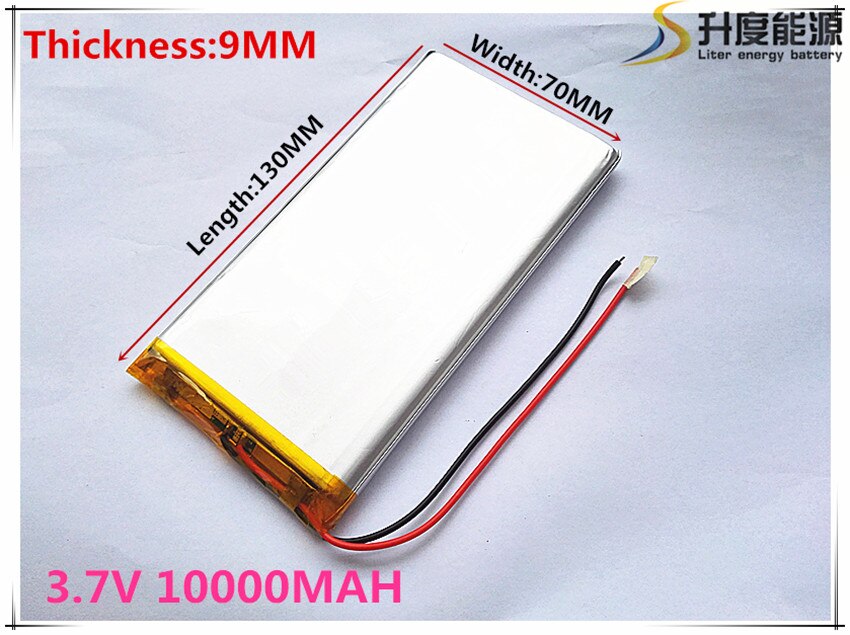 Polymeer batterij 10000 mah 3.7 V 9070130 smart home MP3 luidsprekers Li-Ion batterij voor dvr, GPS, mp3, mp4, mobiele telefoon, spreken