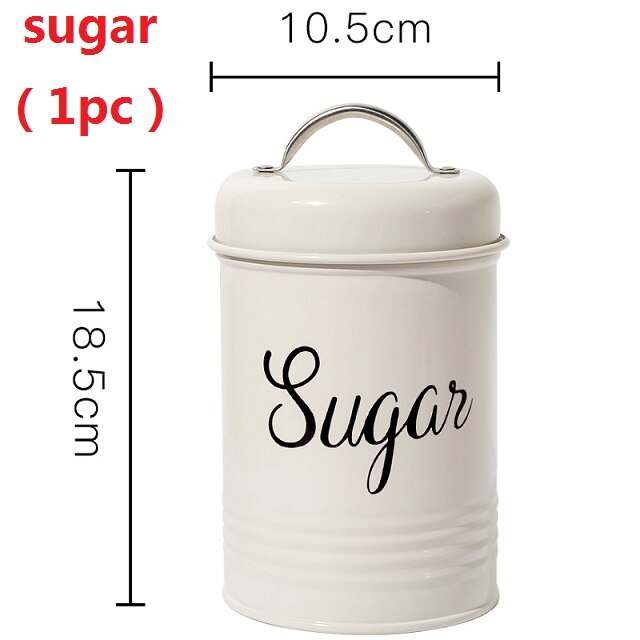 1-3 pc te kaffe sukker oppbevaringsflasker krukker jern sukker beholder holder kan oppbevaringsflasker godteri oppbevaringsbokser forseglet beholder: Sukker  ( 1 pc )