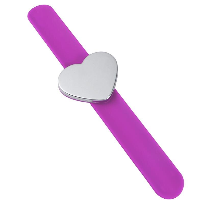Magnetic Pin Bracelet Heart Shape Silicone Hand Band Wrist Strap Slap Bracelet Arm Pin Cushion Holder For Salon Hairstyling Clip: Purple