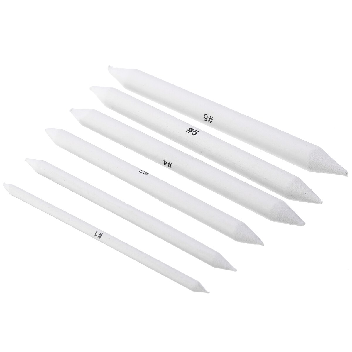 6pcs Blending Sketch Smudge Pen Tortillon Sketch Art White Drawing Pen Tool Rice Paper Art Supplies for Student Painting Station