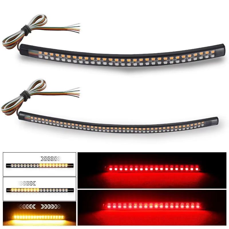 Motorrad LED Rücklicht Streifen 12V Gelb Fließende Drehen Einzel Anzeige Lichter verrotten Strobe Lampe Bremslichter Dekor Licht Band