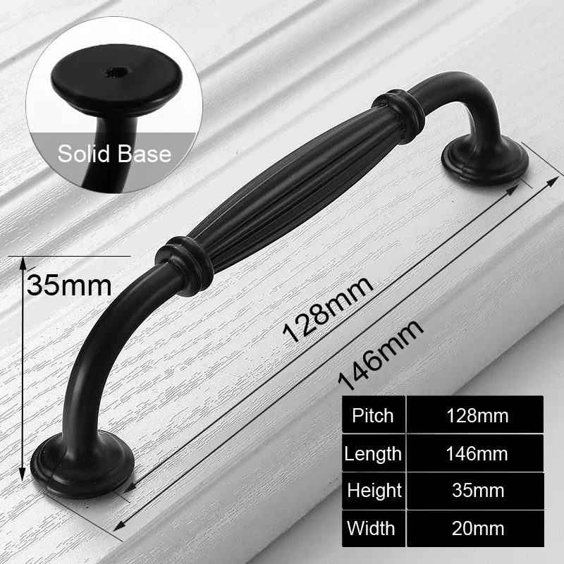 Black Aluminum Alloy Bedside Table Handle Minimalist Cabinet Pulls Furniture Hardware Wardrobe Cabinet Door Drawer Handles