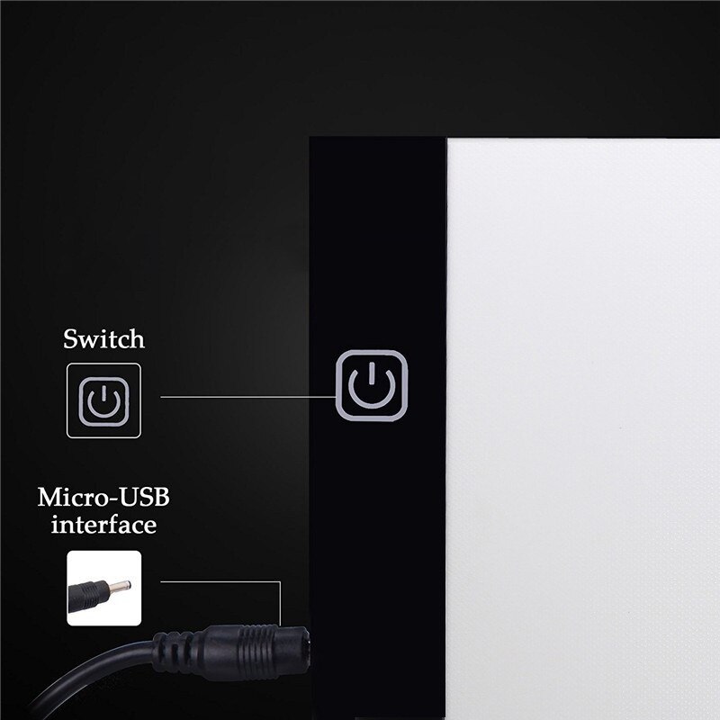 A4/A5 LED Drawing Boards Tracing Board Copy Pads LED Drawing Tablet Plate Art Writing Stepless Dimming EM88