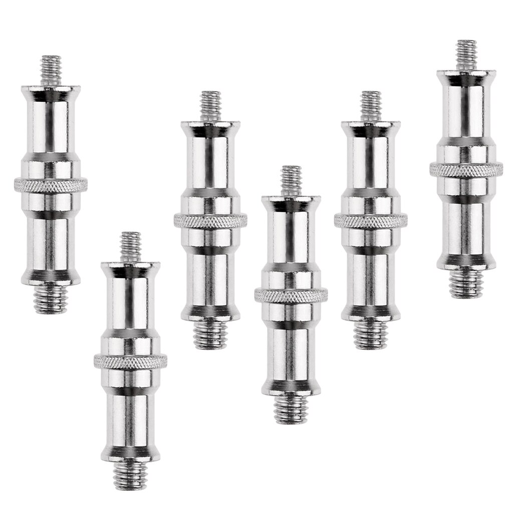 6 stücke Doppel Ende Zucht 1/4' Und 3/8' Adapter Zapfen Männlichen Schraube Für Licht Stehen 1/4 "Stecker auf 3/8" Außengewinde Schraube Adapter