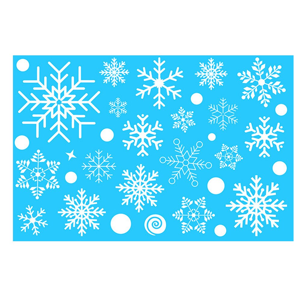 Christmas Print Wall Stickers Double-sided Static Window Glass Stickers Kerst Decoratie Christmas Decorations For Window Wall: P