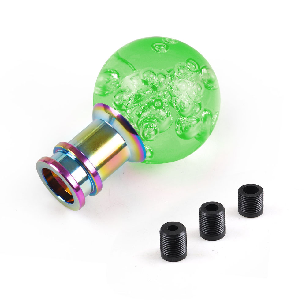 Car Manual Shift Knob Acrylic Gear Shifter Head Shift Knob Stick Crystal Transparent Bubble Pink Blue Clear Gear Shift Knob: Green