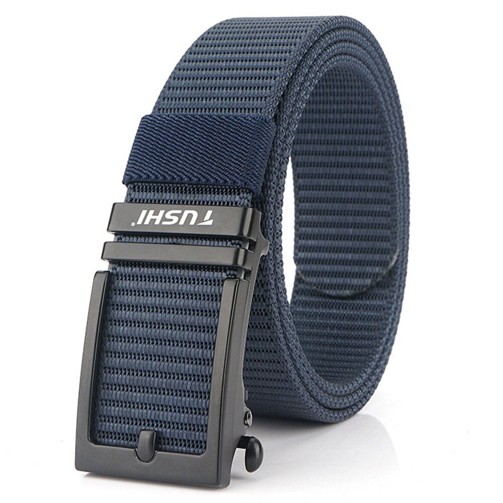 Heren riem top nylon riemen voor mannen ceinture femme automatische gesp canvas riem riemen jongens riem: Ts0010- b-blauw