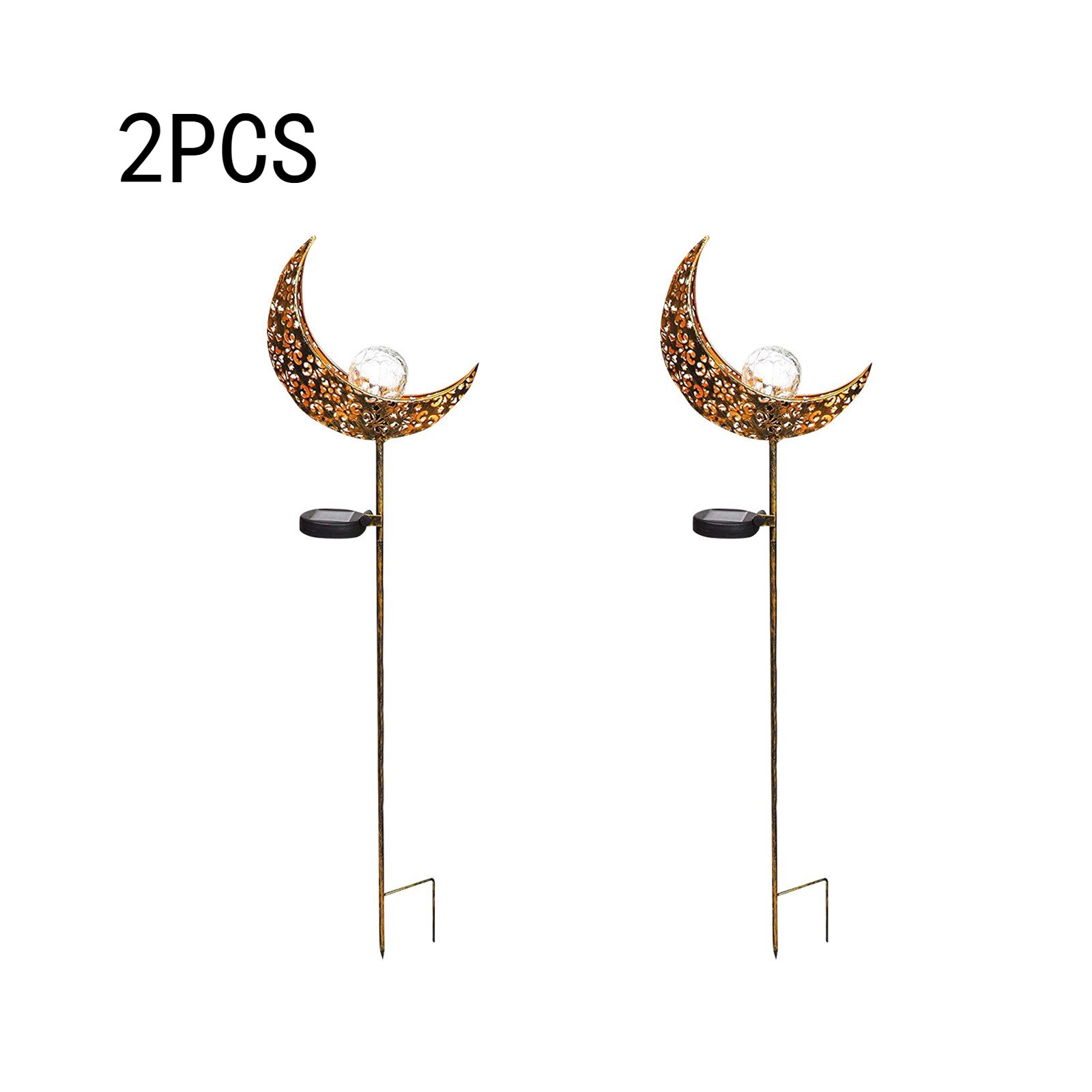 Led Solar Light Zon Maan Led Tuin Licht Vlam Effect Lamp Waterdichte Outdoor Verlichting Landschap Solar Decoratieve Licht: B-2PCS