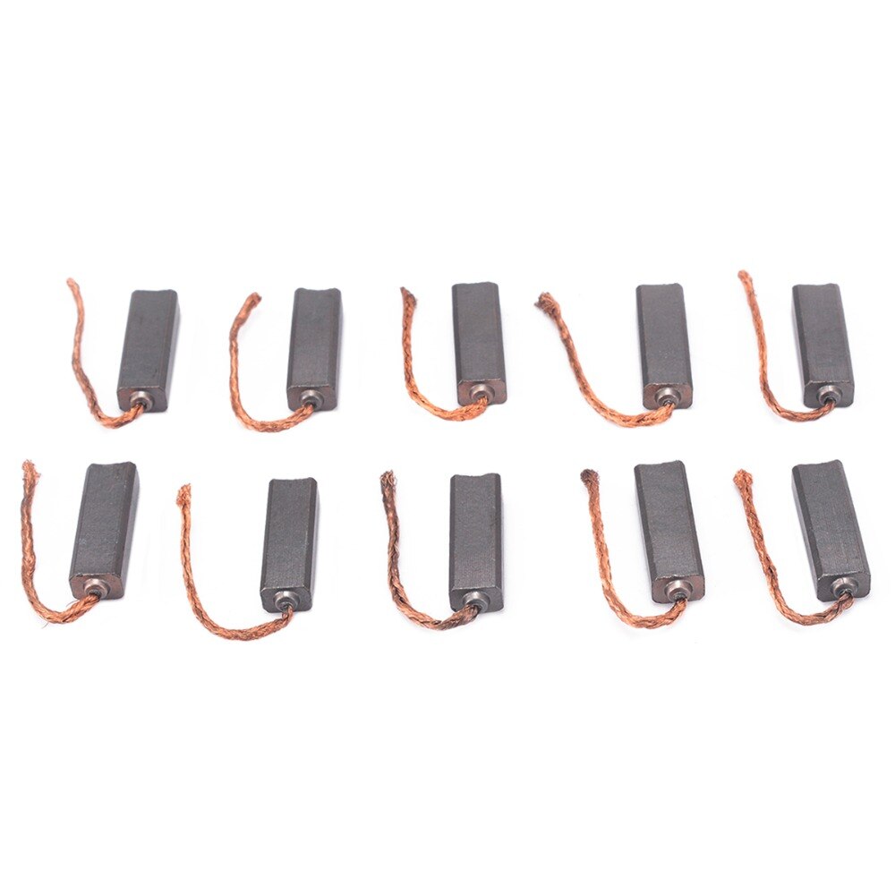 10 pcs Geleidende Koper Koolborstels Wire Leads 4.5*6.5*20mm voor Generator Generic Elektrische Motor Duurzaam mini Carbon Borstel