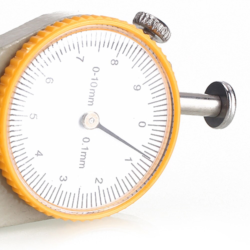 Silver Yellow Metal Leather Thickness Meter Width Measurement Thickness Gauge Durable Dial Tester Micrometer Leather Gauge
