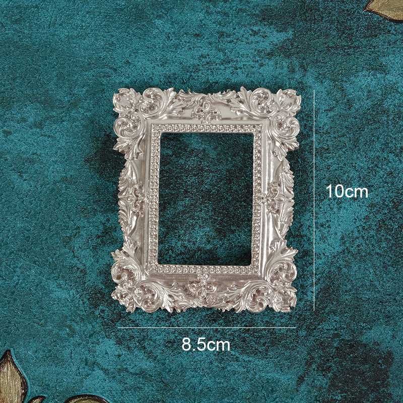 Silver Background Photo Frame para Fotografia, Retro Props, DIY Picture Frames, Studio Room Decor, Jóias Acessórios: royal blue