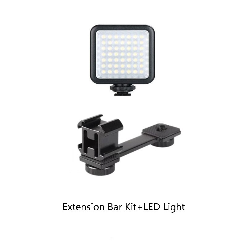 Placa de luz de Flash para Gopro 9 8 7 Osmo Pocket 2 Zhiyun, soporte Triple de zapata fría, accesorios de cardán de barra de extensión lisa: Bar Kit LED Light