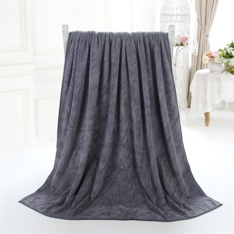 Toalla de baño de microfibra de 17 colores, toalla de playa 140*70cm 310g supersuave, lisa, para gimnasio, de secado rápido, para baño de adultos.: Gris