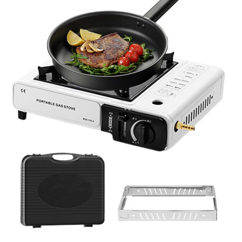 Draagbare kachel voor kamperen Draagbare kampgrill Enkele brander Kleine hittebestendige verwarming voor backpacken Wandelen Patio Kampvuur: WHITE