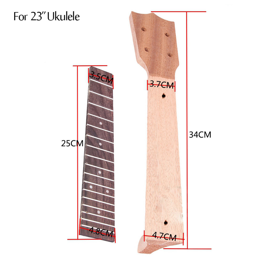 Lightweight Ukulele Neck Okoume Rosewood Rosewood Fingerboard Set DIY Ukulele Replacement Part Accessories 21/23/26 inch: 23 inch