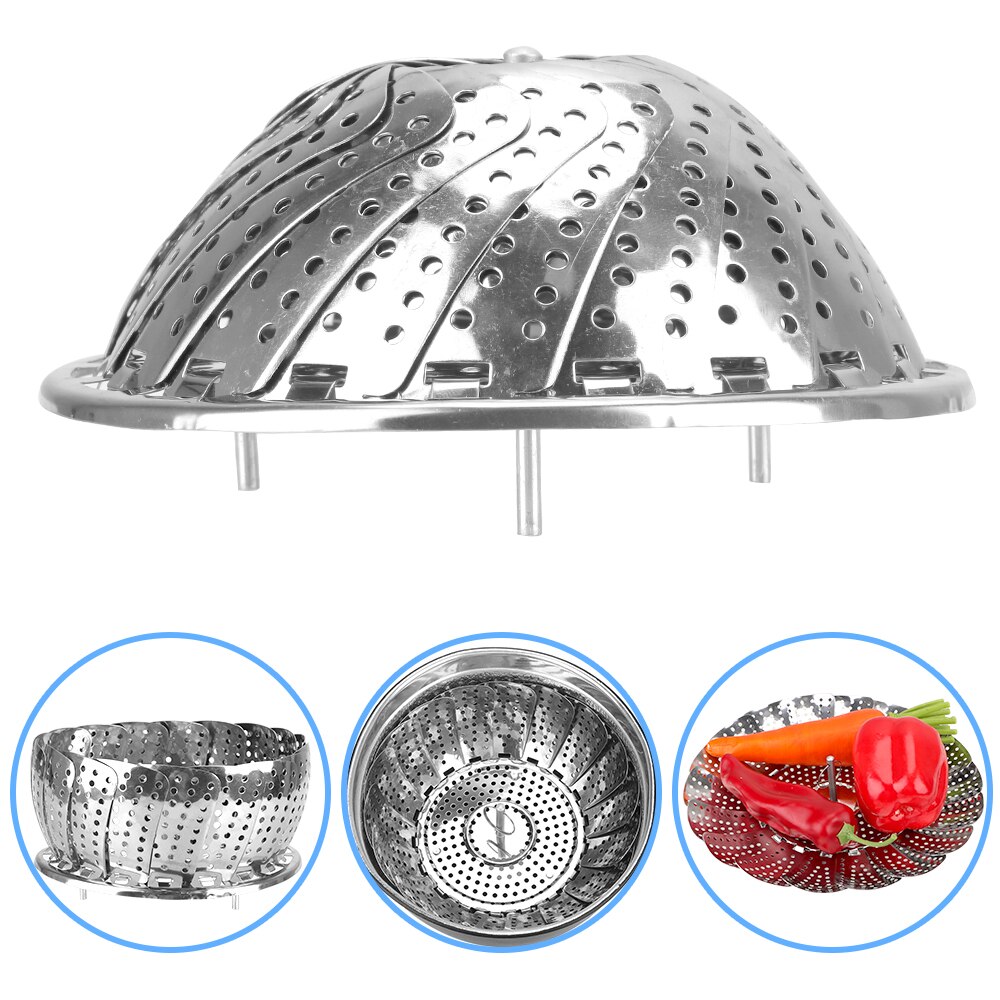 Cookware and Utensils for Cooking SteamSteamer Cooker Folding Mesh Steamer Rack Dish Food Steam Kitchen Tools Stainless Steel