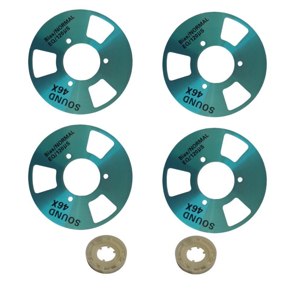 DIY zelfgemaakte muziek maken Open Reel Cassette Tape Kit Audio-opnamecassette voor TEAC (pak van 4 rollen + 2 wielen): Bruin