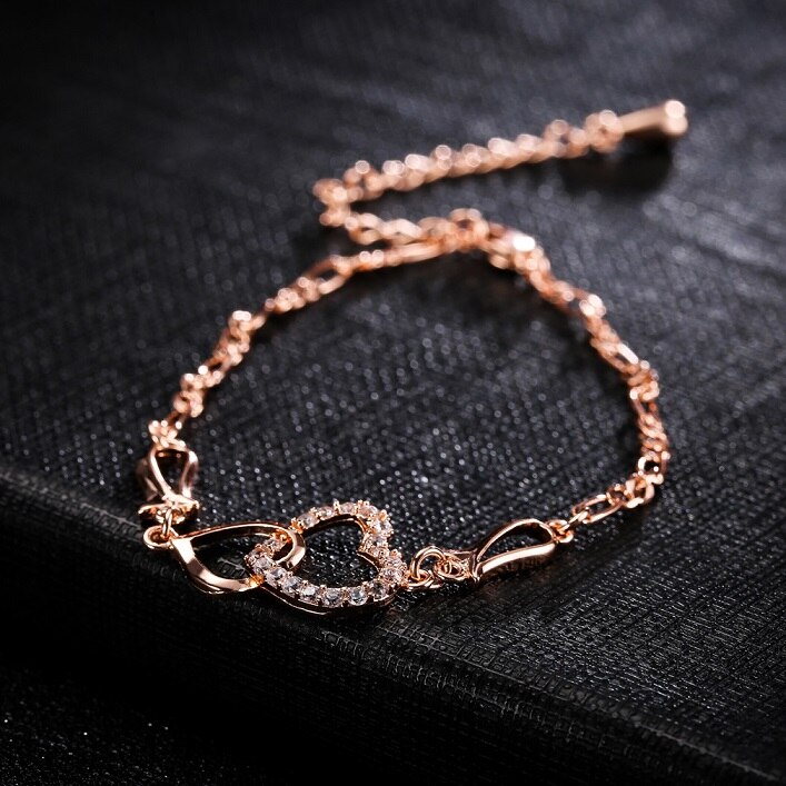 Bracelet de cheville bohème pour femmes, chaîne de jambe en or, gros strass, pieds nus, sandales, bijoux de pied en perles: love rose gold