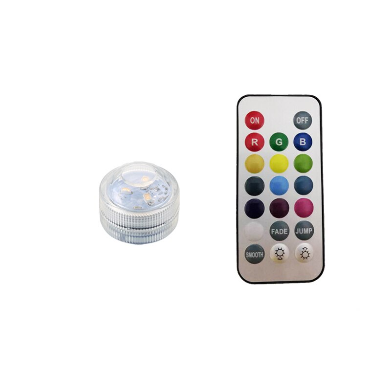 13 ledet fjernstyret rgb nedsænket lys batteridrevet undervands natlampe udendørs vase skål have fest dekoration: 3 ledede / 1pc