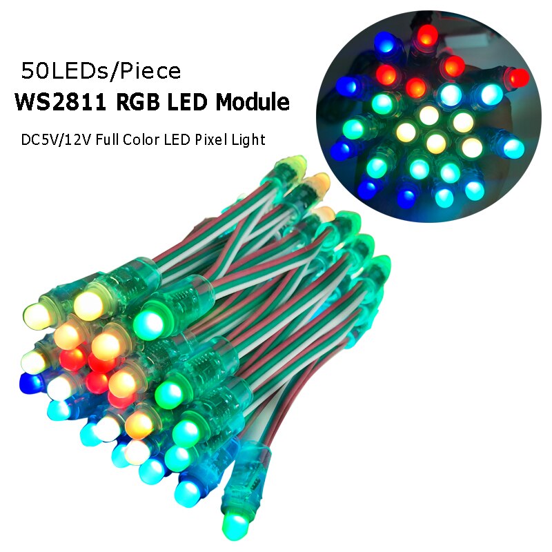 50 Stck WS2811 IC RGB Pixel LED-modul Licht DC5V Volle Farbe Große für Dekoration Werbung lichter Wasserdichte IP67