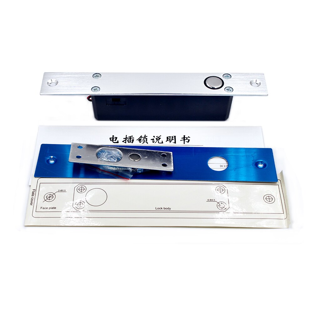 DC 12V Metal Electric Bolt Lock NC Fail Safe Mortise Electronic Access Control Lock Glass Single Door Lock: black