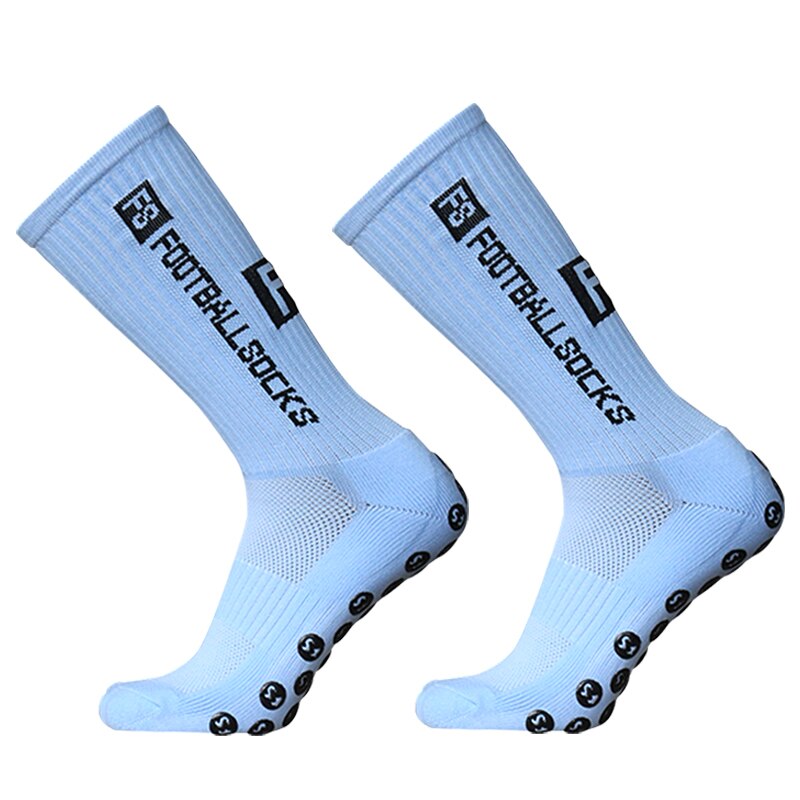 FS – chaussettes de FOOTBALL antidérapantes pour homme et femme, idéales pour le sport, le Rugby, le Basketball: sky blue
