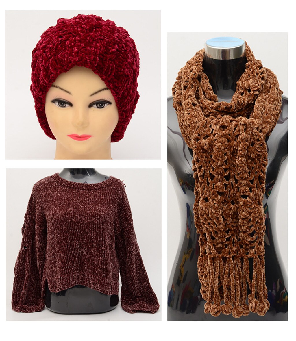 100g or velours itinérant écharpe tricoté à la main laine fil épaisseur chapeau ménage tricot peigné doux bébé fil Crochet # R5