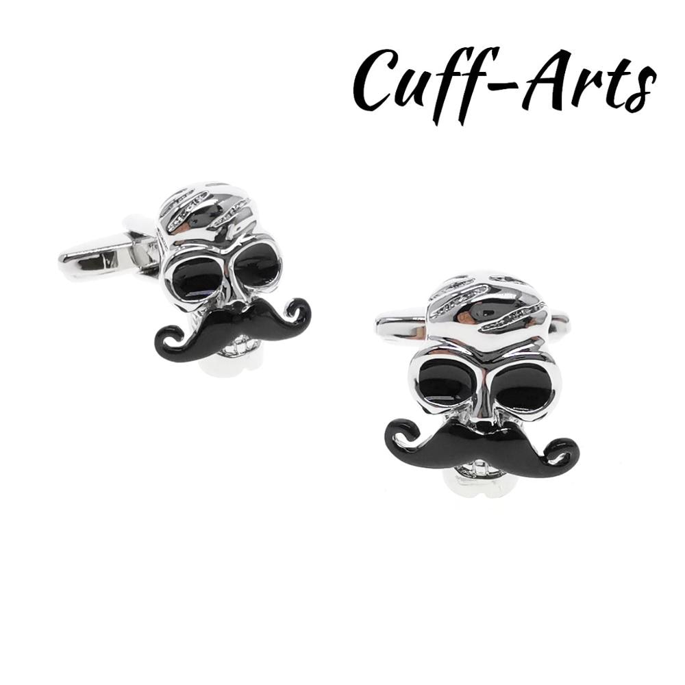 Gemelos con calavera para hombre, Gemelos con motivo De bigote, para hombre, Gemelos, Les boutones De Manchette De Cuffarts C10619