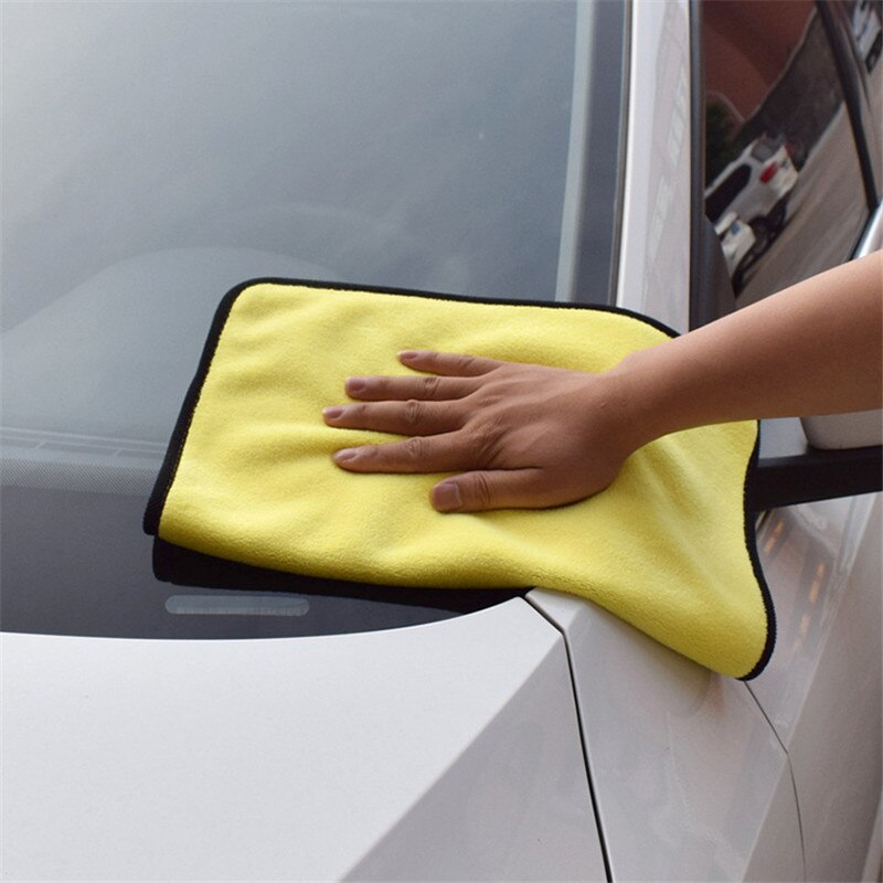 2 stk. 30 x 60 cm bilvask mikrofiberhåndklæde bilrengøring tørringsklud, der hæmmer bilplejeklud, der beskriver bilrenseværktøjer