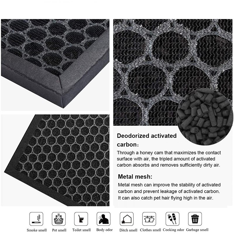 2PCS Air Purifier Parts HEPA and Activated Carbon Filter For Tefal XD6060F0 PU4025 PU4015 Filter large particles PM2.5