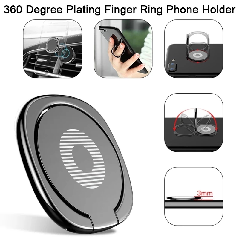 Soporte de anillo de dedo magnético para teléfono inteligente de coche, soporte giratorio de lujo para teléfono móvil
