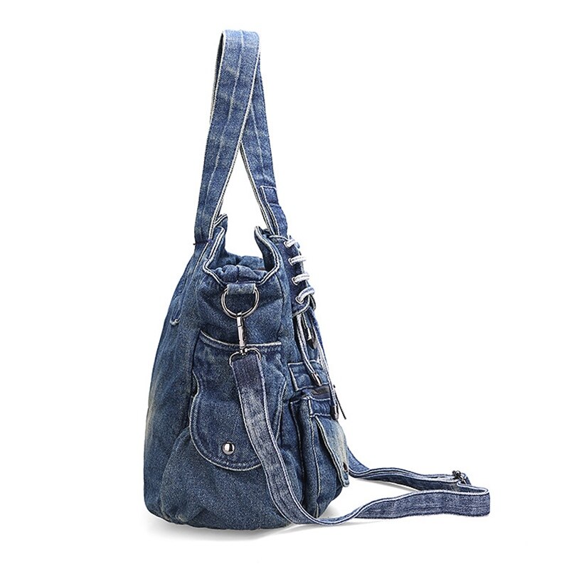 wilden frauen tasche Jahrgang lässig Denim handtasche Dame große kapazität Jeans tote weben schulter messenge beutel l4-2937