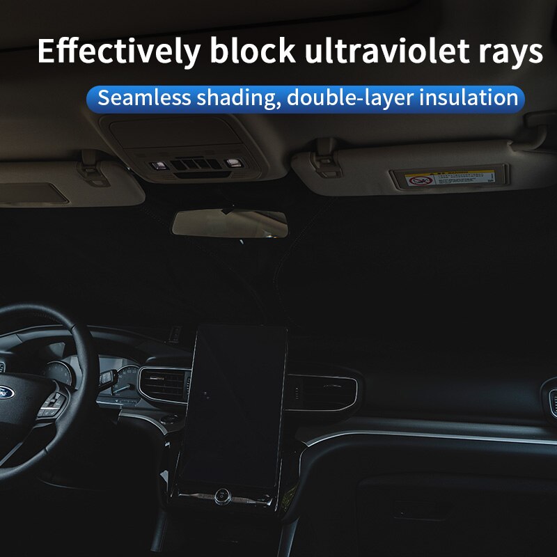 For Ford mustang Front sunshade Car front insulation cloth shade cloth Summer sunscreen interior car accessories