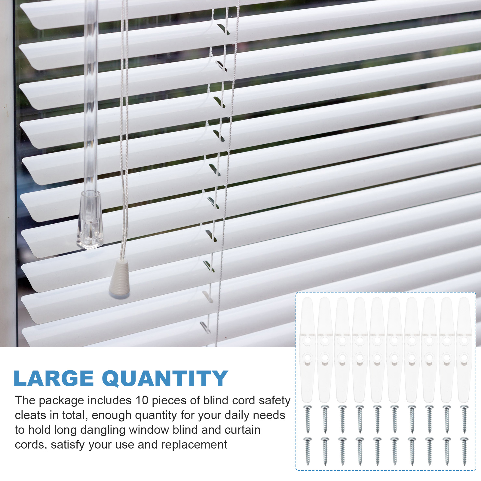 10pcs Window Blind Rope Cleat Transparent Plastic Child Safety Cord Wraps