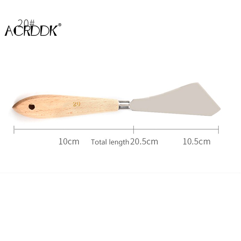 Palette Knife Painting Stainless Steel Spatula Palette Knife Oil Paint Metal Knives Wood Handle DF: 20