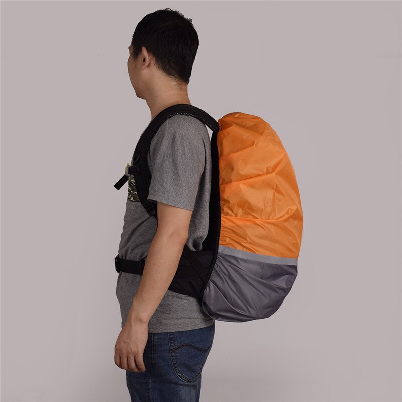 Waterproof Bag Cover 30L to 55L Polyester Milticolor with Reflective Strip Backpack Dust Rain Cover For Camping Hiking Climbing