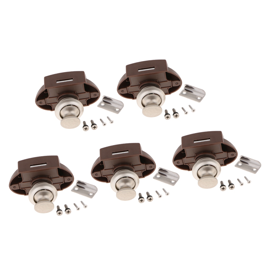 5x Push Button Latch Keyless Cabinet Lock for RV Motor Caravan Cupboard Door