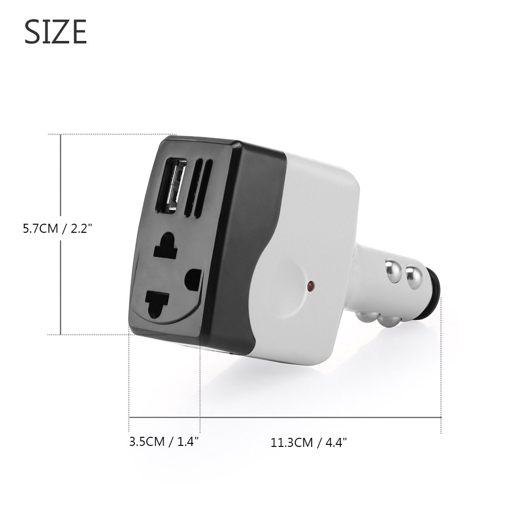 Onever DC 12 V naar AC 220 V Auto Omvormer Converter 6 W gemodificeerde Sinus met Usb-uitgang voor IphoneX 8 8 Plus Xiaomi