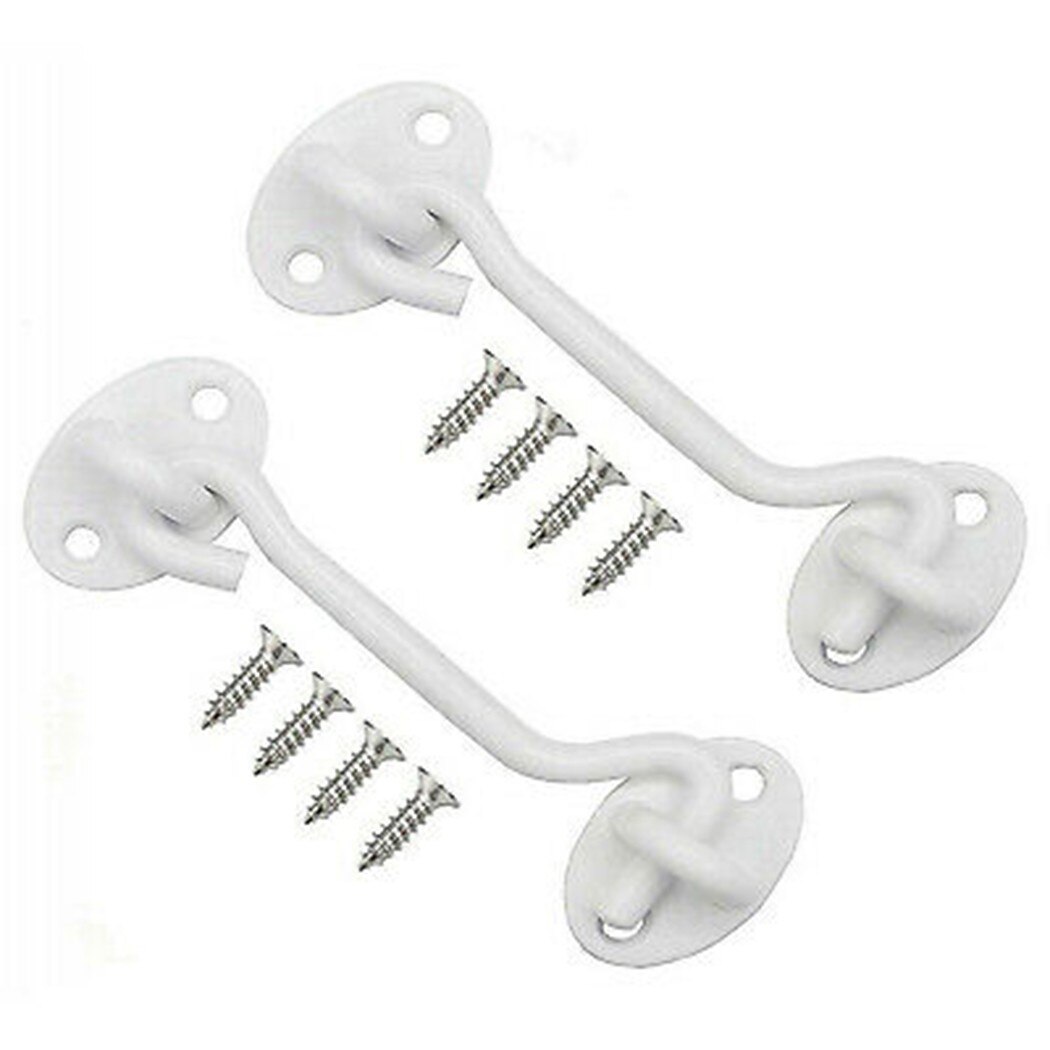 2Pcs 4 Inch Barn Door Latch 304 Stainless Steel With Rust-resistant Black Coating Cabin Hook Eye Latch Gate Door Swivel