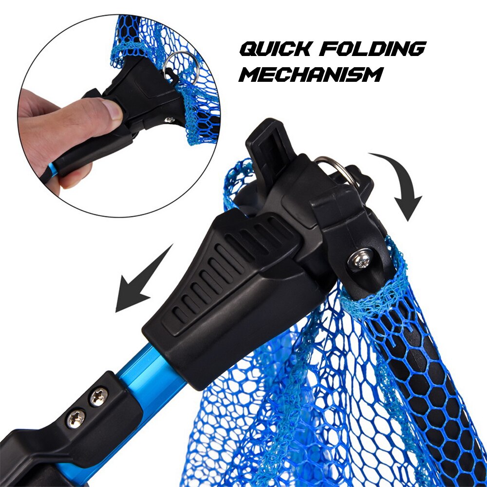 Telescoping Folding Fish Landing Net 2 Section Collapsible Fishing Net for Fly Fishing Catch and Release
