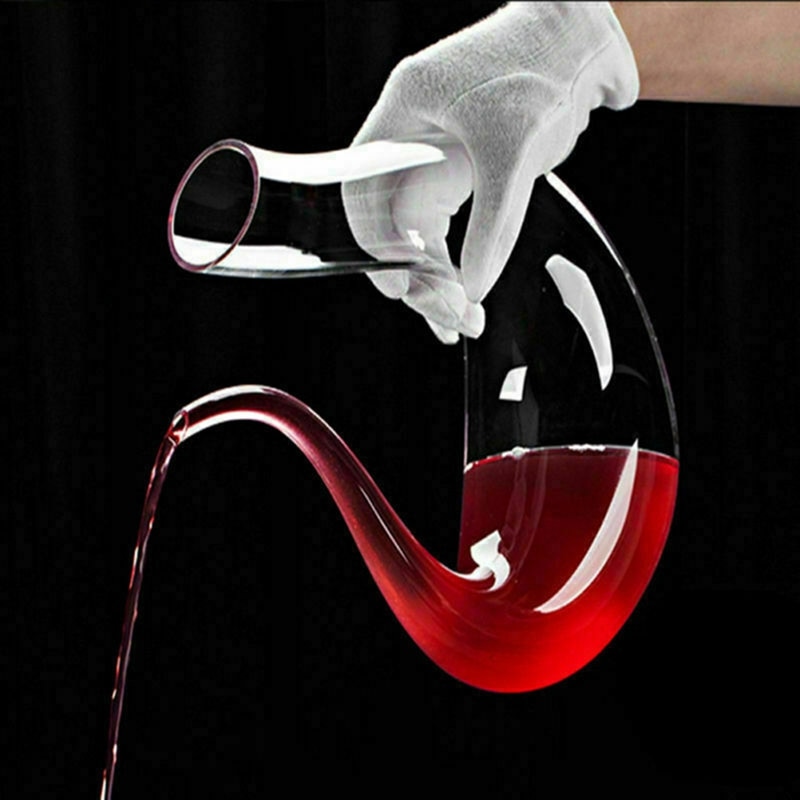Crystal U-shaped 1500ml Wine Decanter Harp Swan Decanter Wine Separator Clear Wine Aerator Glass Wine Decanter Bottle