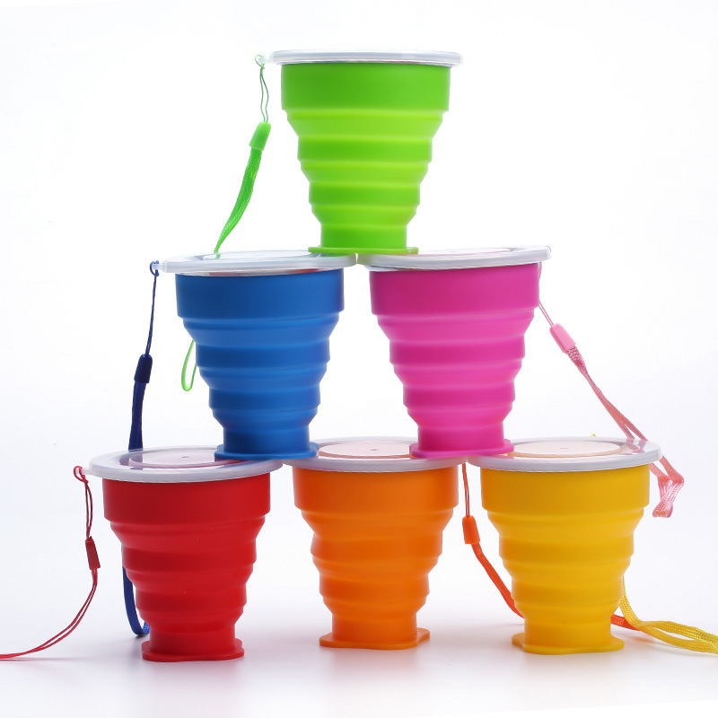 Nuevas tazas de silicona para viaje al aire libre, vasos plegables retráctiles plegables, vasos de agua plegables telescópicos HG99