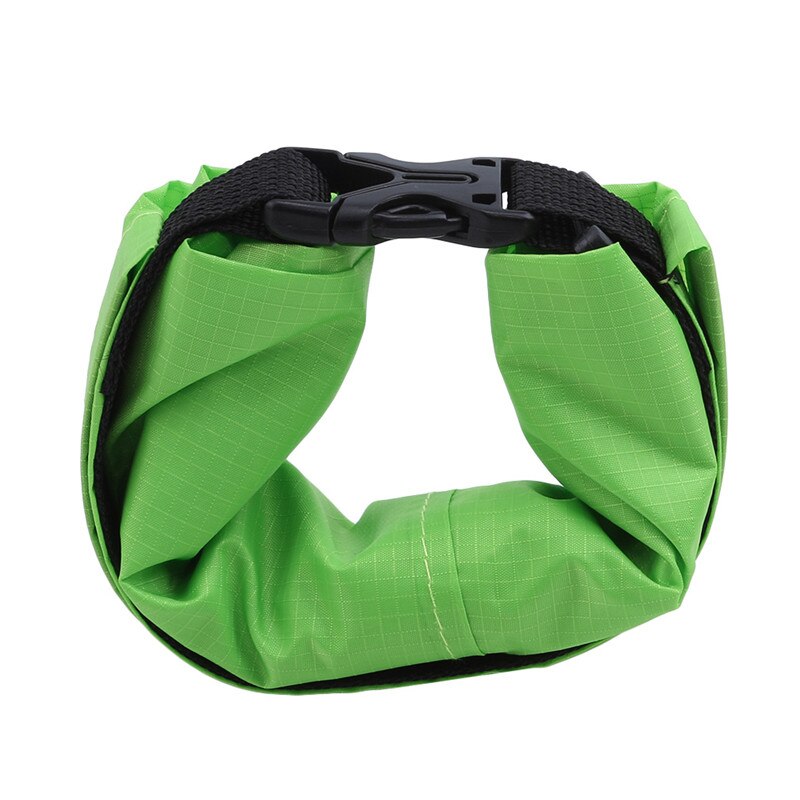 Nylon bærbar vandtæt tørtaskepose til sejlads kajakroning fiskeri rafting svømning camping rafting snowboarding: Grøn