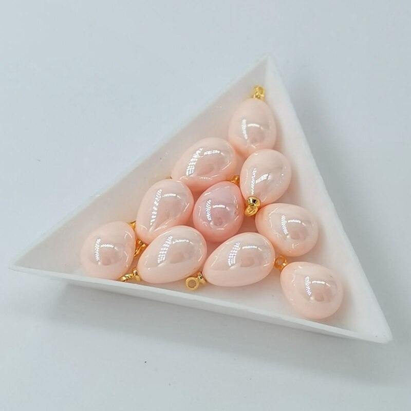 10Pcs Gold Charms Water Parel Hangers Voor Sieraden Maken Diy Oorbellen Accessoires: Light Pink