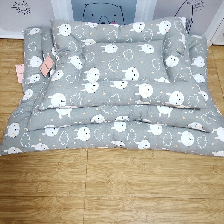 Vinter sällskapsdjur filt söt utskrift sovmattor valpkorg sängunderlägg för stor medium liten hund katt hopfällbar sällskapskudde cama perro: Grå kanin / 60 x 45cm